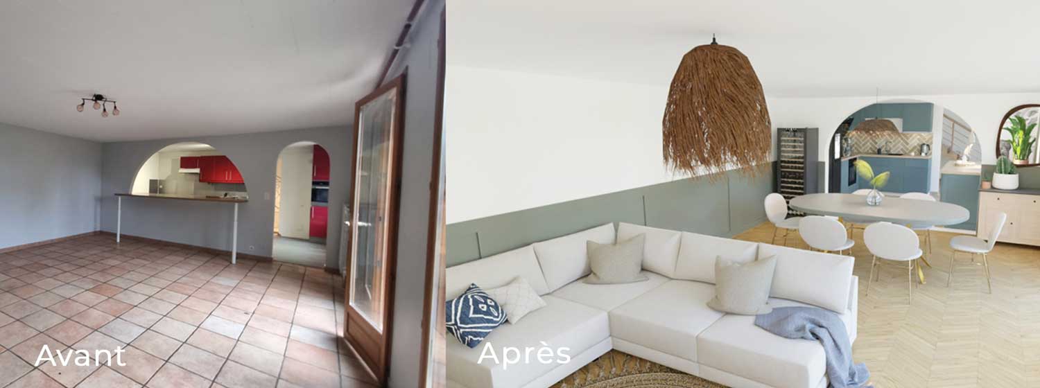 Renovated living room — Aldeak Bordeaux project
